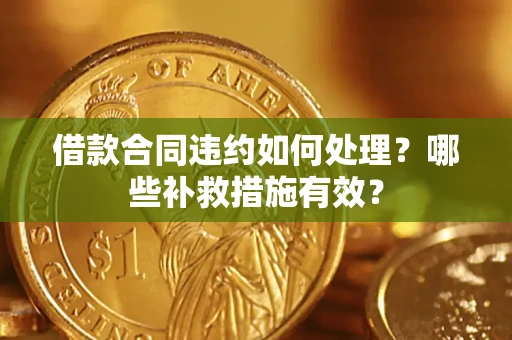 武汉借款合同违约如何处理？哪些补救措施有效？