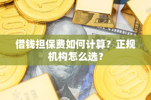 武汉借钱担保费如何计算？正规机构怎么选？