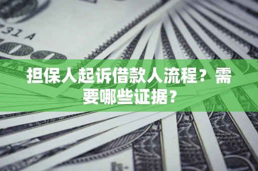武汉担保人起诉借款人流程?需要哪些证据? 武汉担保人起诉借款人流程?需要哪些证据?