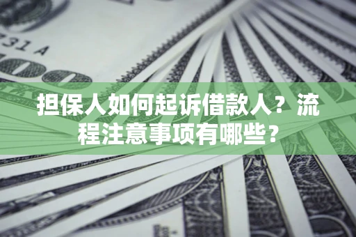 武汉担保人如何起诉借款人？流程注意事项有哪些？
